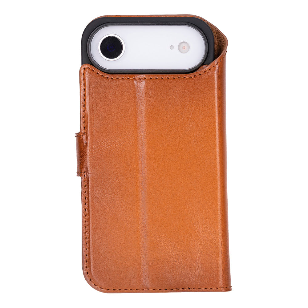 Tan Leather iPhone 17 Air Detachable Wallet Case