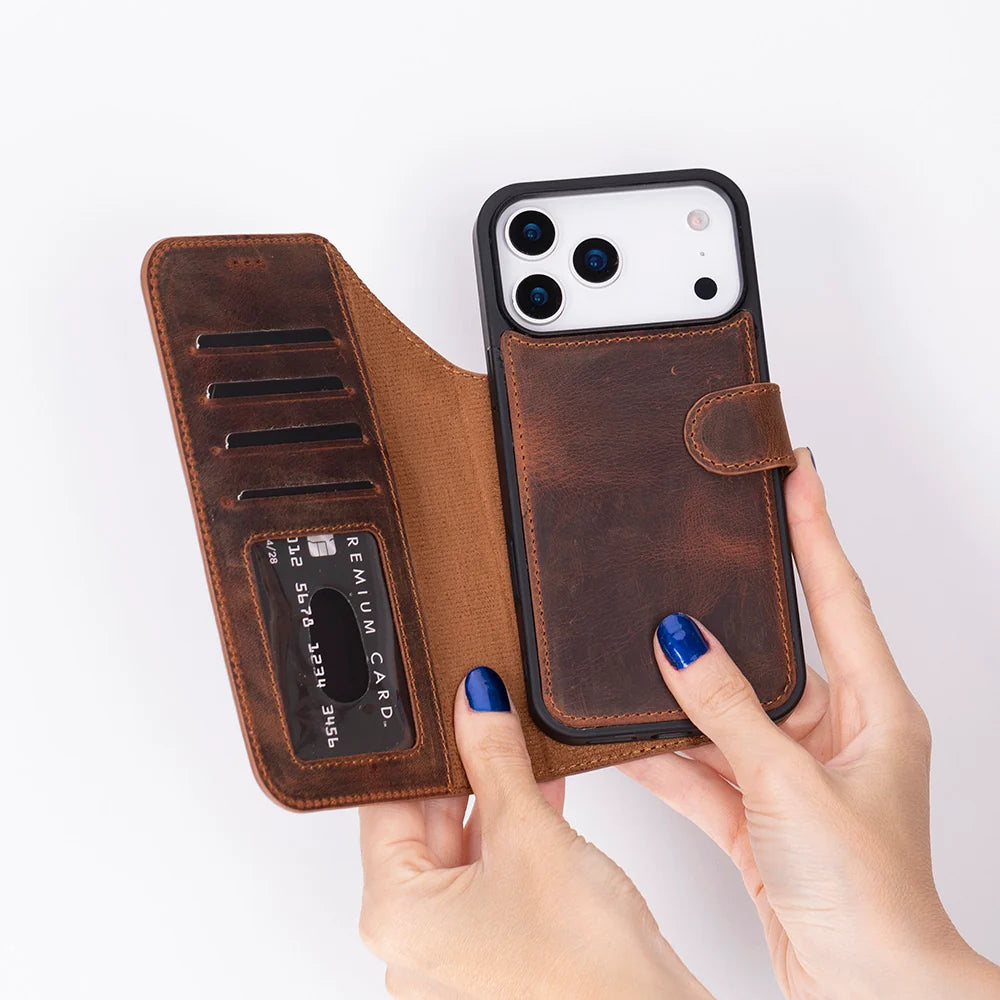 Magic iPhone 18 Pro Max Leather Detachable Wallet Case