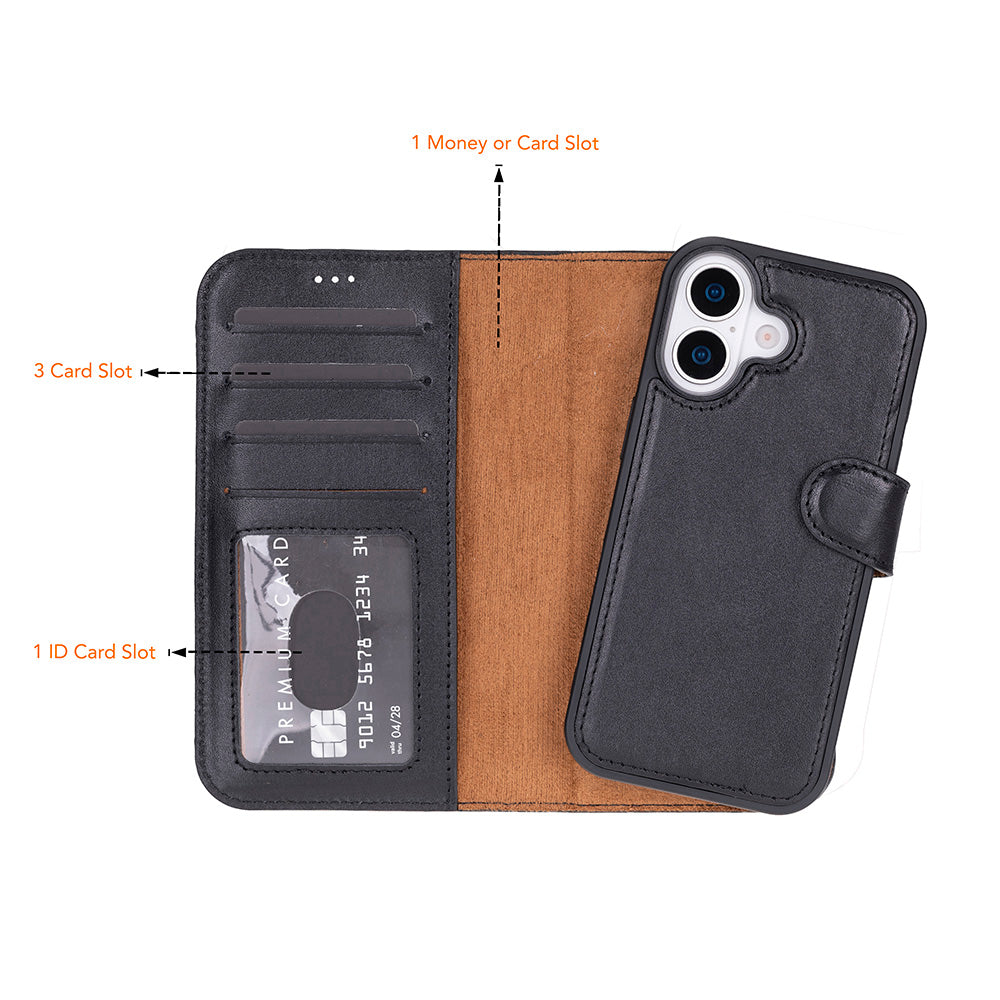 Leather iPhone 17 Detachable Wallet Case