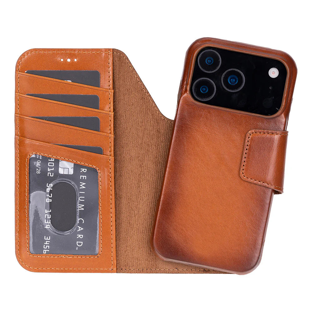 Elite Magic iPhone 17 Pro Leather Detachable Wallet Case