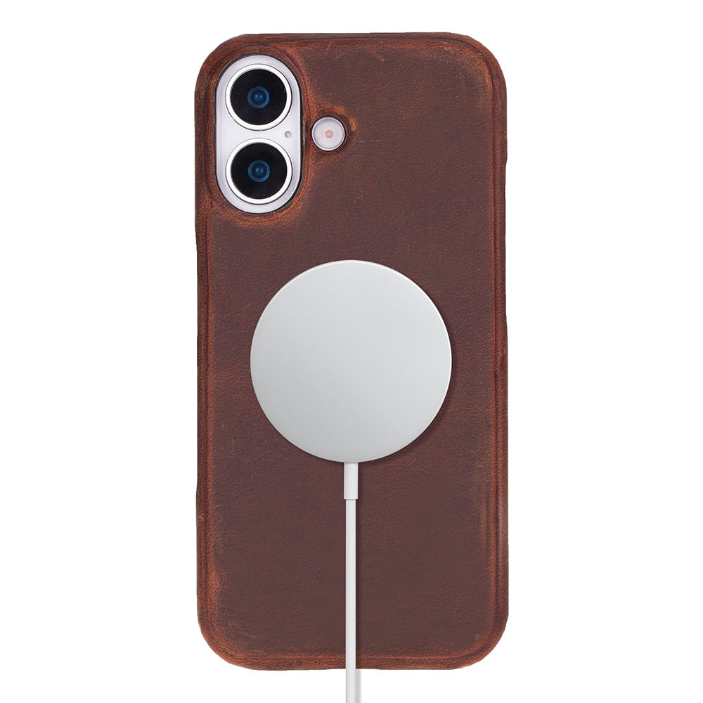 Brown Leather iPhone 17 Cover Case