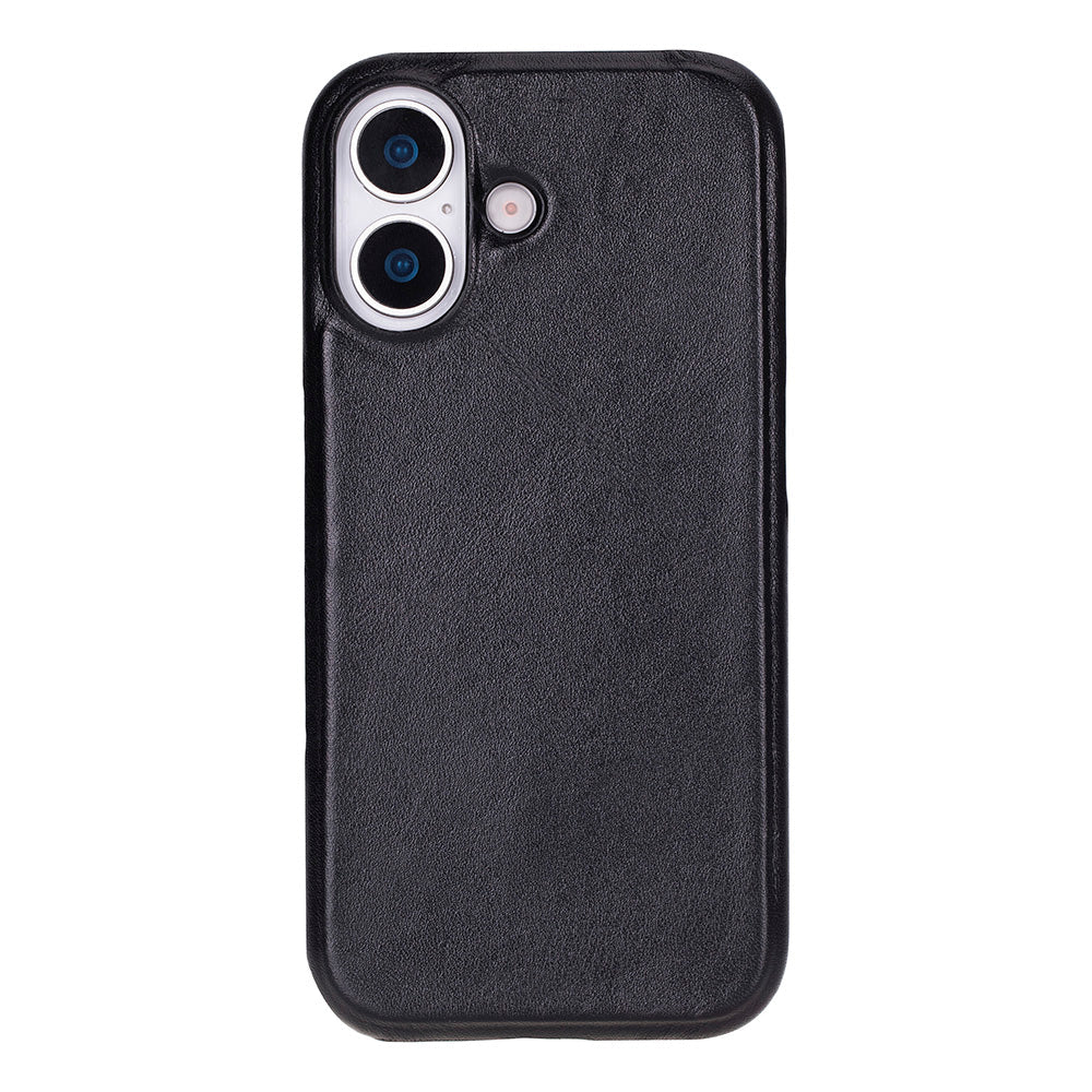 Black Leather iPhone 17 Cover Case