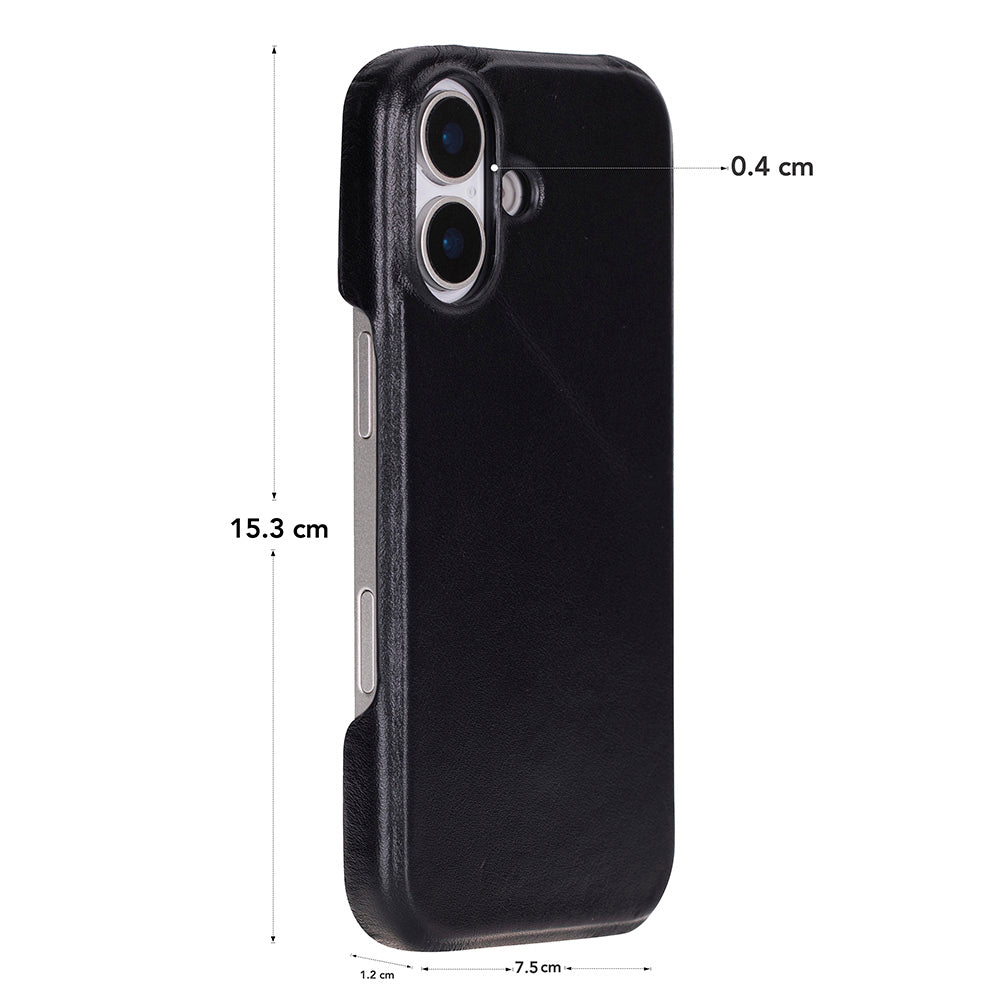 Black Leather iPhone 17 Cover Case