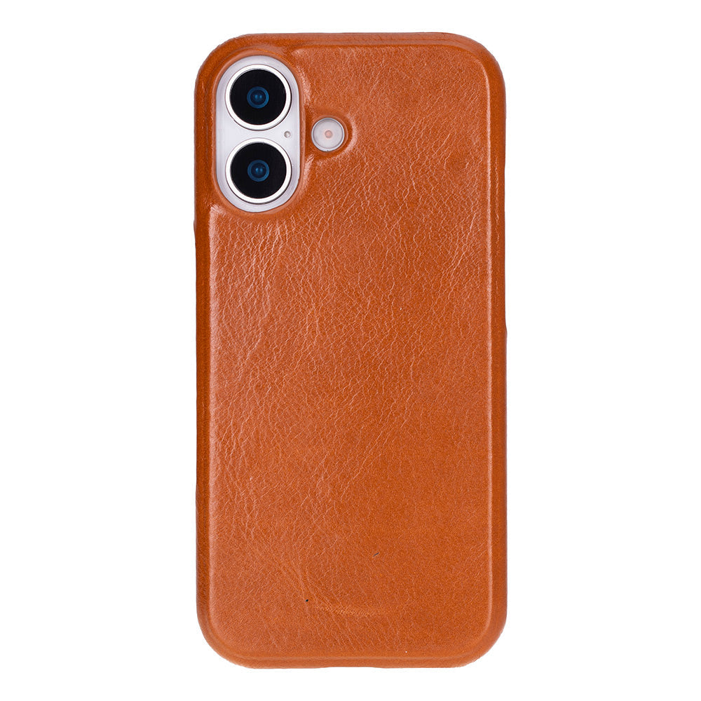 Tan Leather iPhone 17 Cover Case