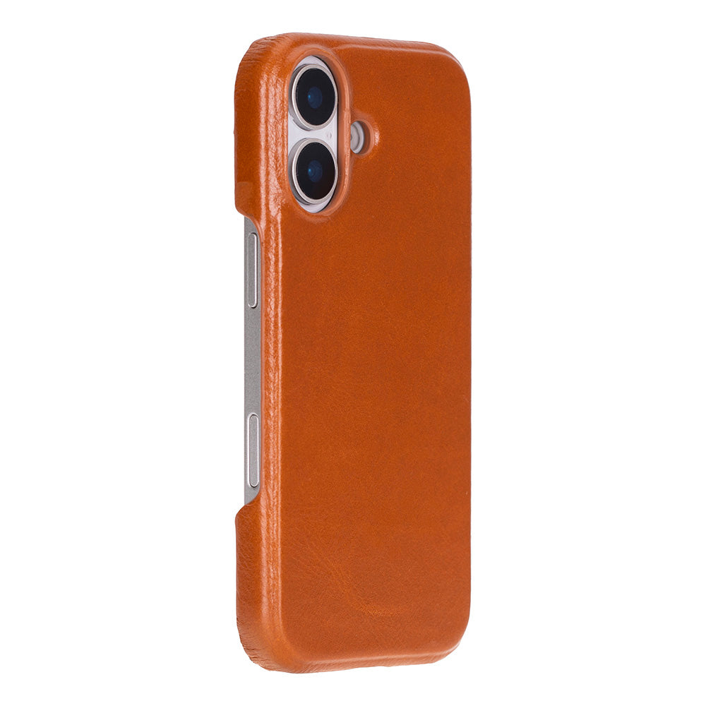 Tan Leather iPhone 17 Cover Case