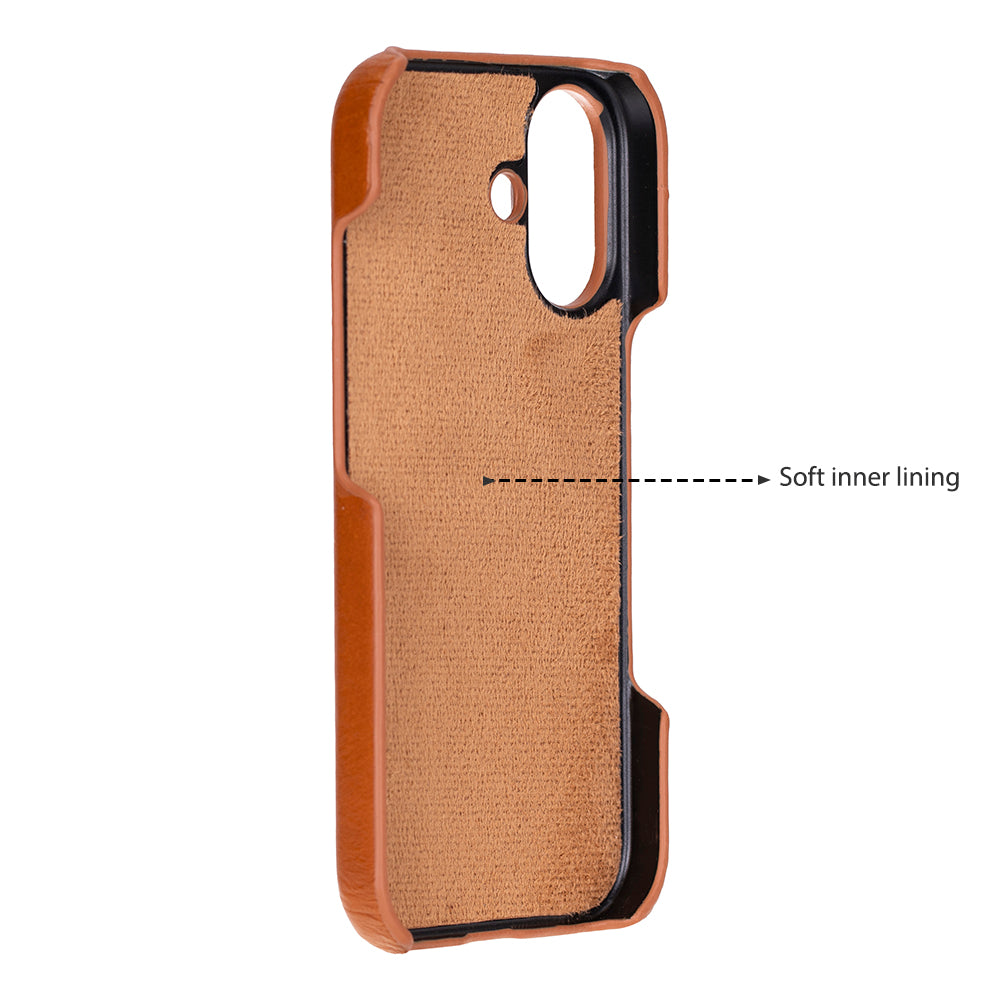 Tan Leather iPhone 17 Cover Case