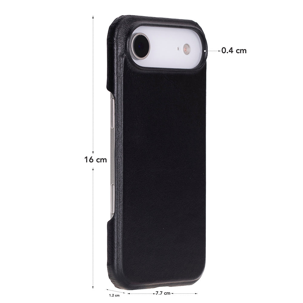 Black Leather iPhone 17 Air Cover Case