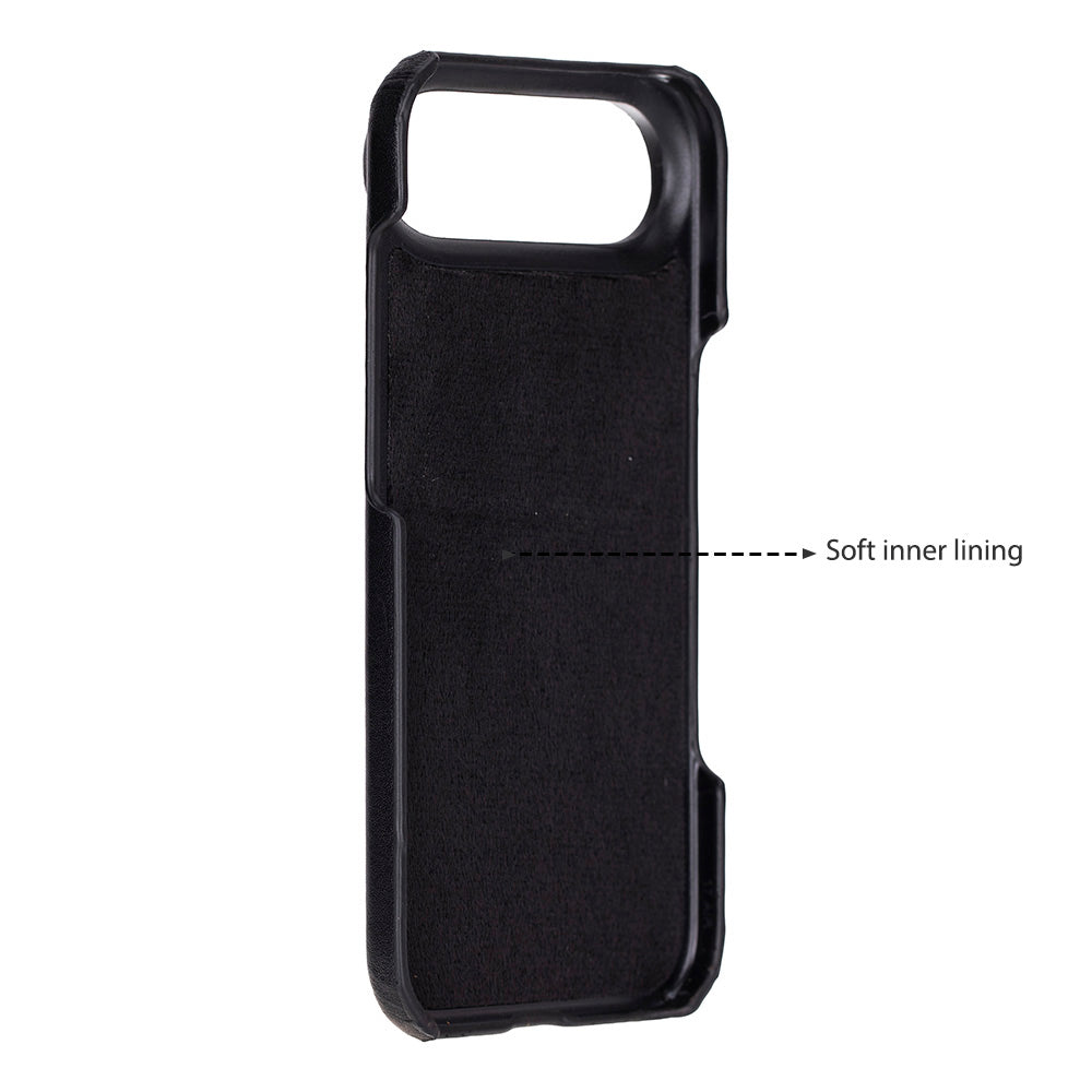 Black Leather iPhone 17 Air Cover Case
