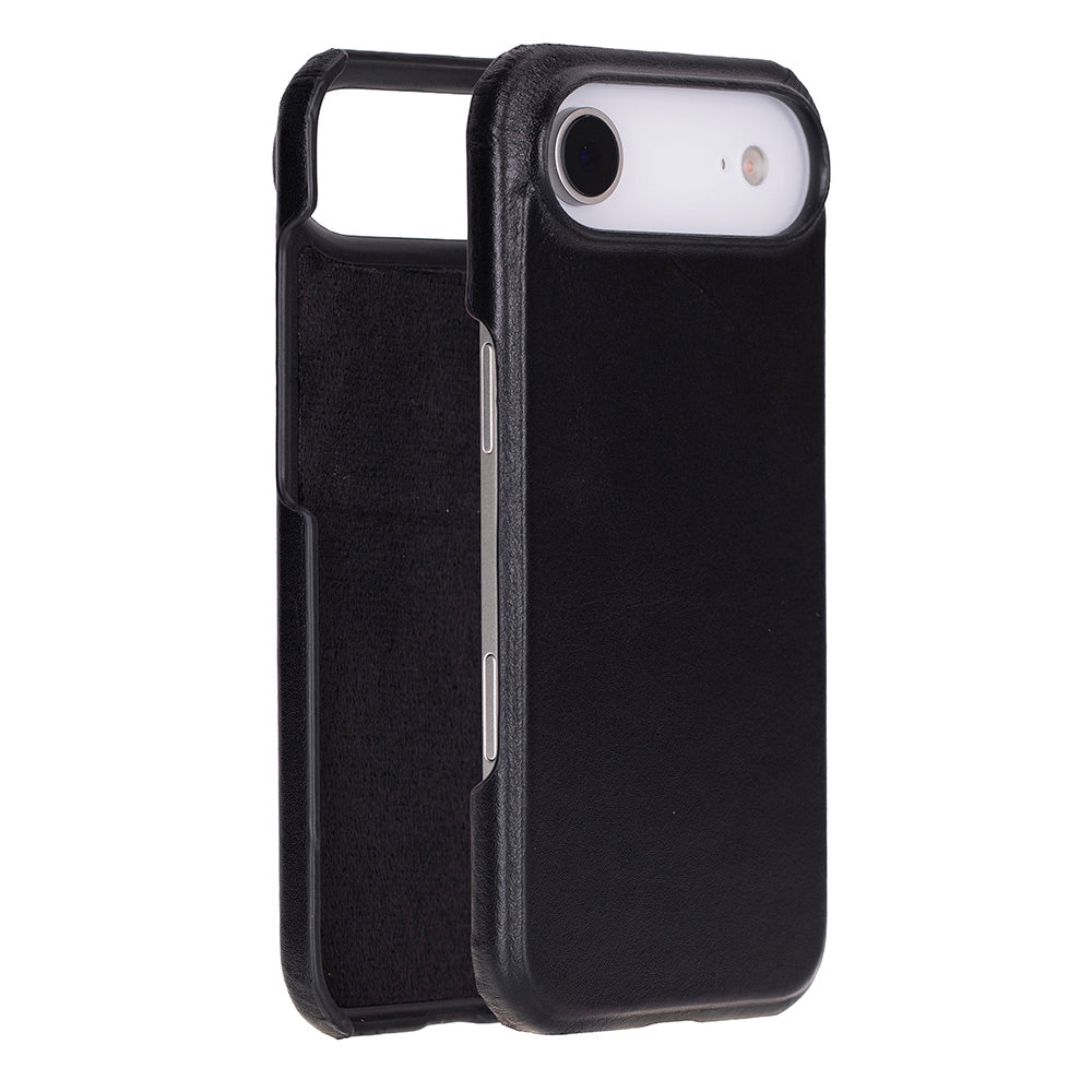 Black Leather iPhone 17 Air Cover Case