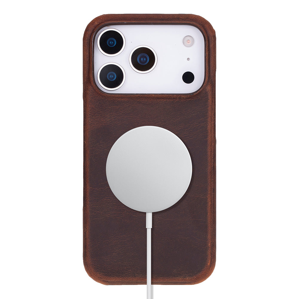 Brown Leather iPhone 17 Pro Max Cover Case