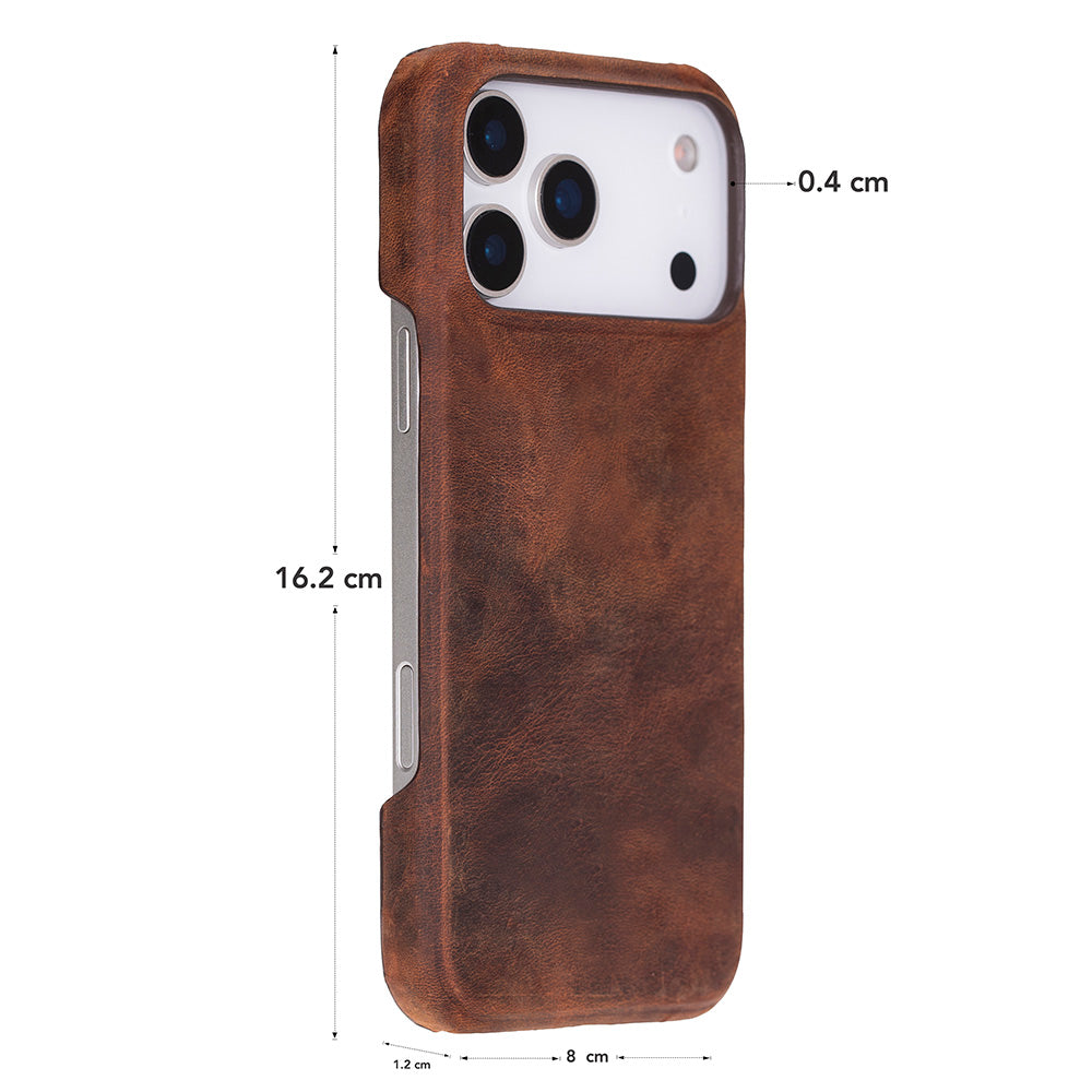 Brown Leather iPhone 17 Pro Max Cover Case