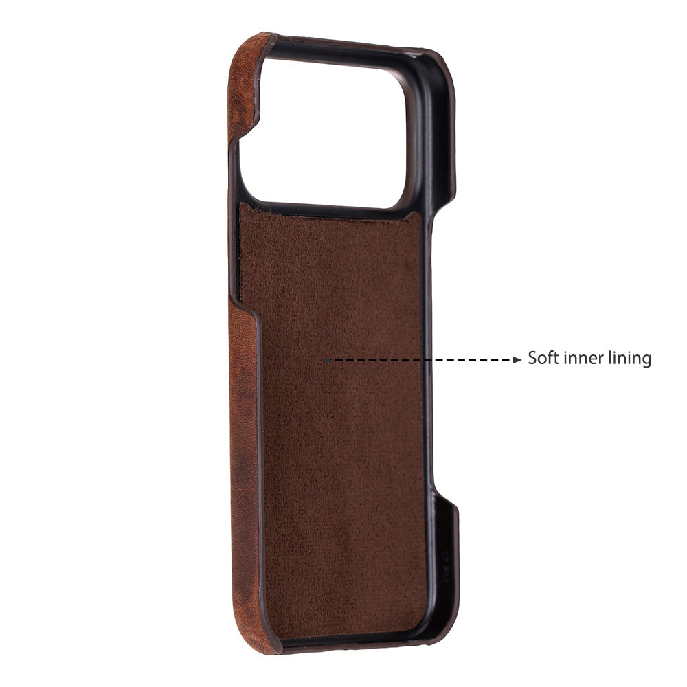 Brown Leather iPhone 17 Pro Max Cover Case