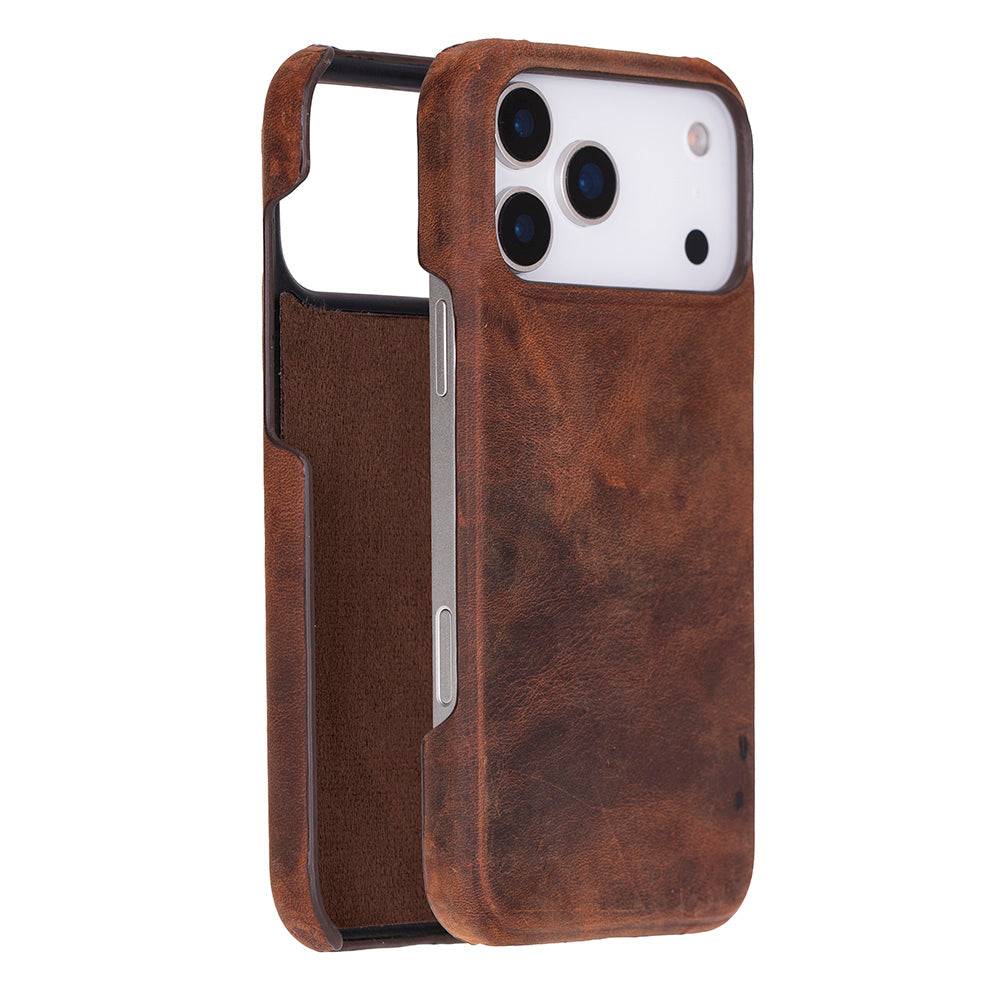 Brown Leather iPhone 17 Pro Max Cover Case