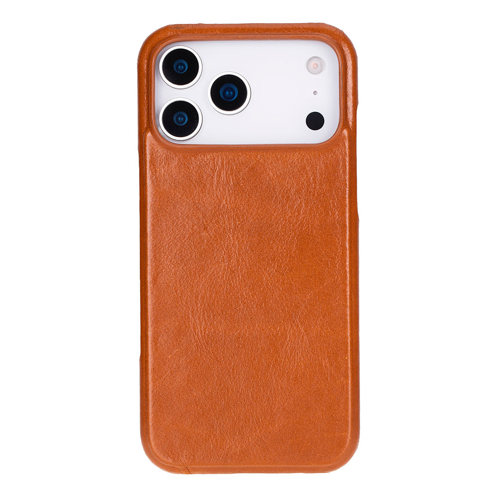 Tan Leather iPhone 17 Pro Cover Case