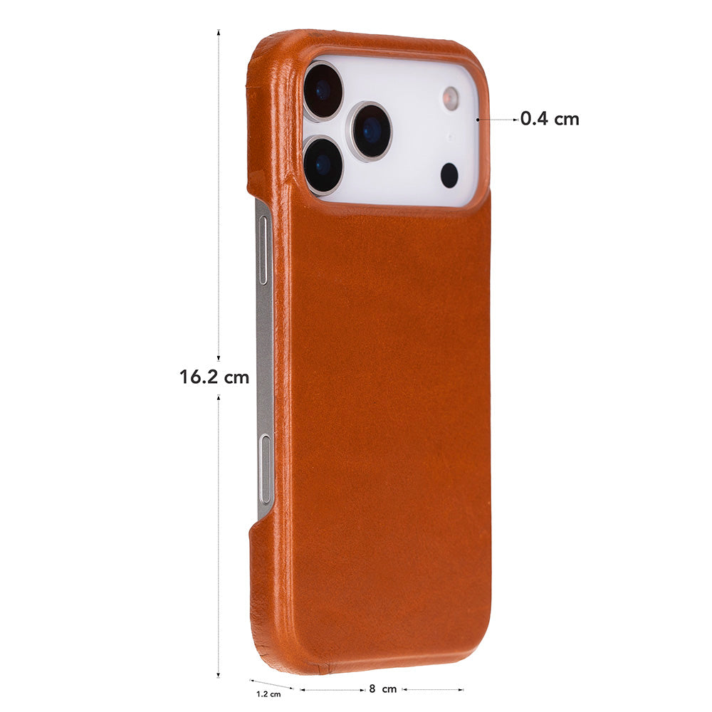 Tan Leather iPhone 17 Pro Cover Case