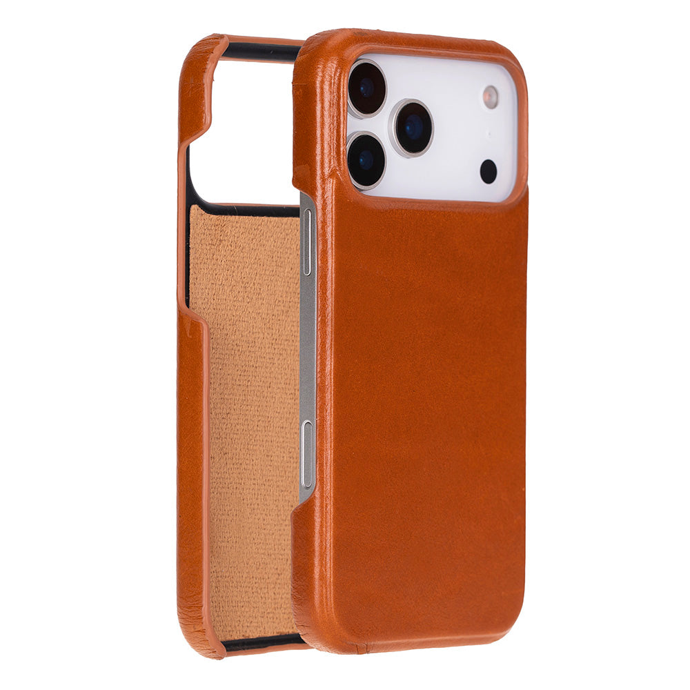 Tan Leather iPhone 17 Pro Cover Case