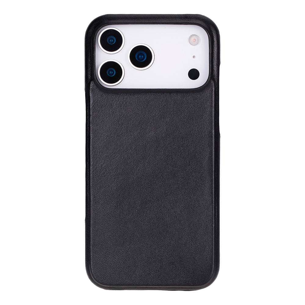 Black Leather iPhone 17 Pro Max Cover Case