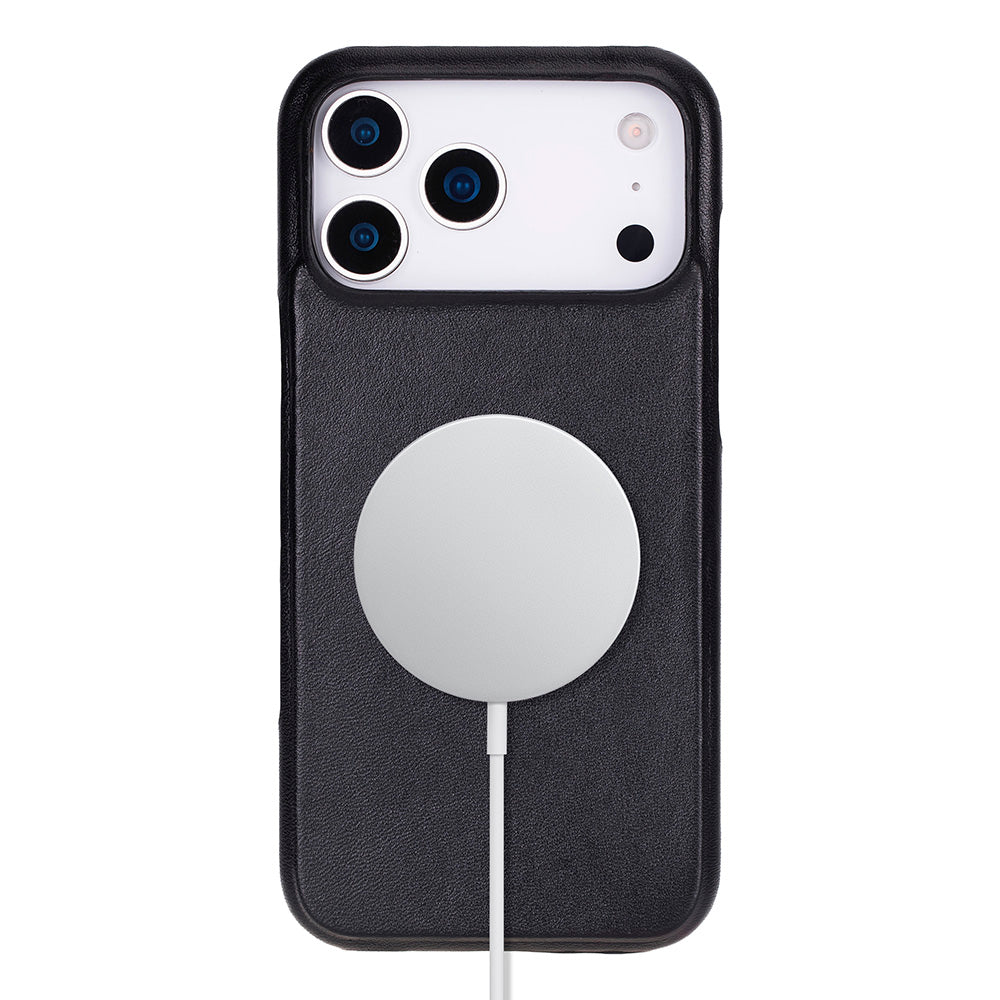 Black Leather iPhone 17 Pro Max Cover Case