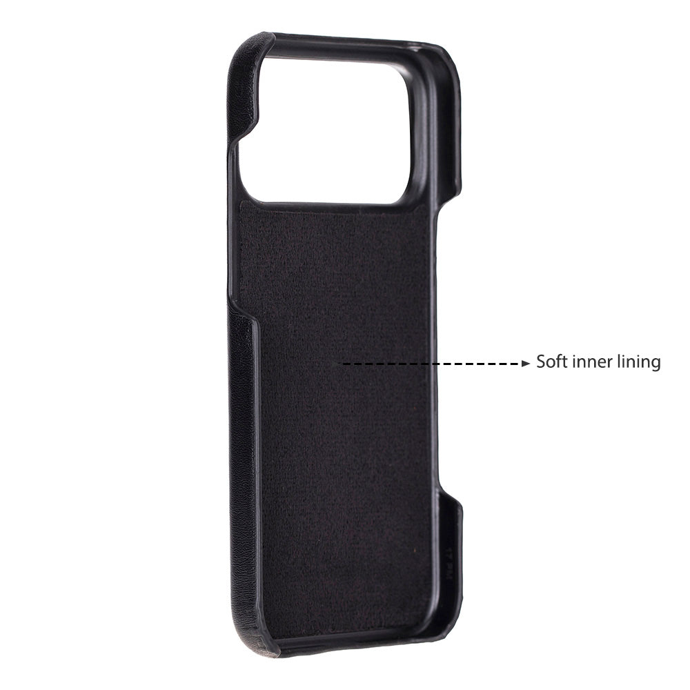 Black Leather iPhone 17 Pro Max Cover Case