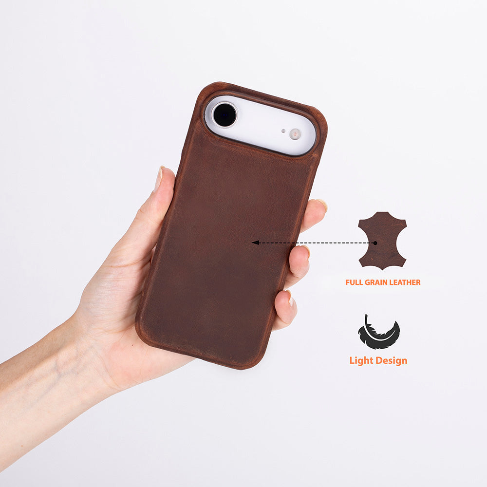 Brown Leather iPhone 17 Air Cover Case
