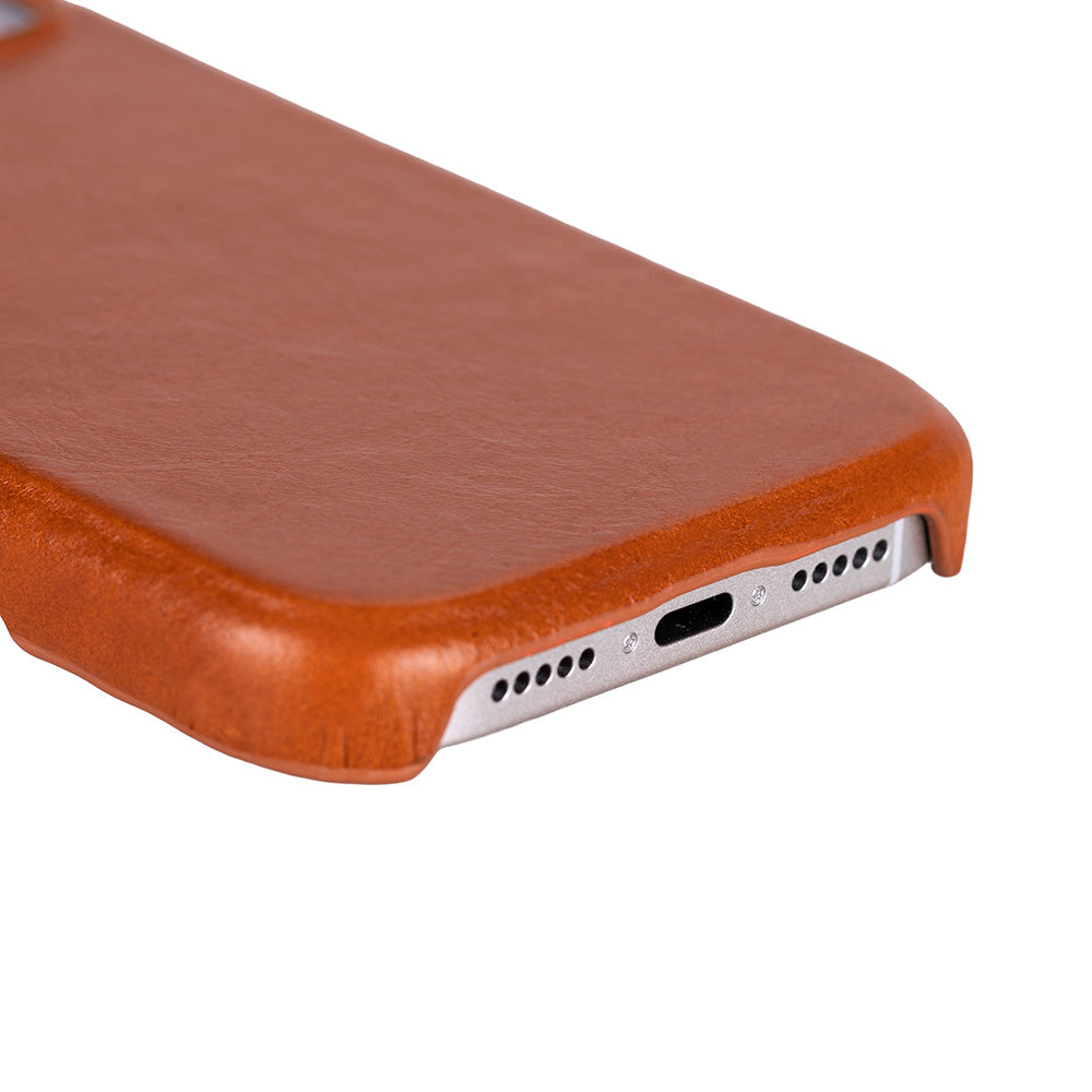 Tan Leather iPhone 17 Cover Case