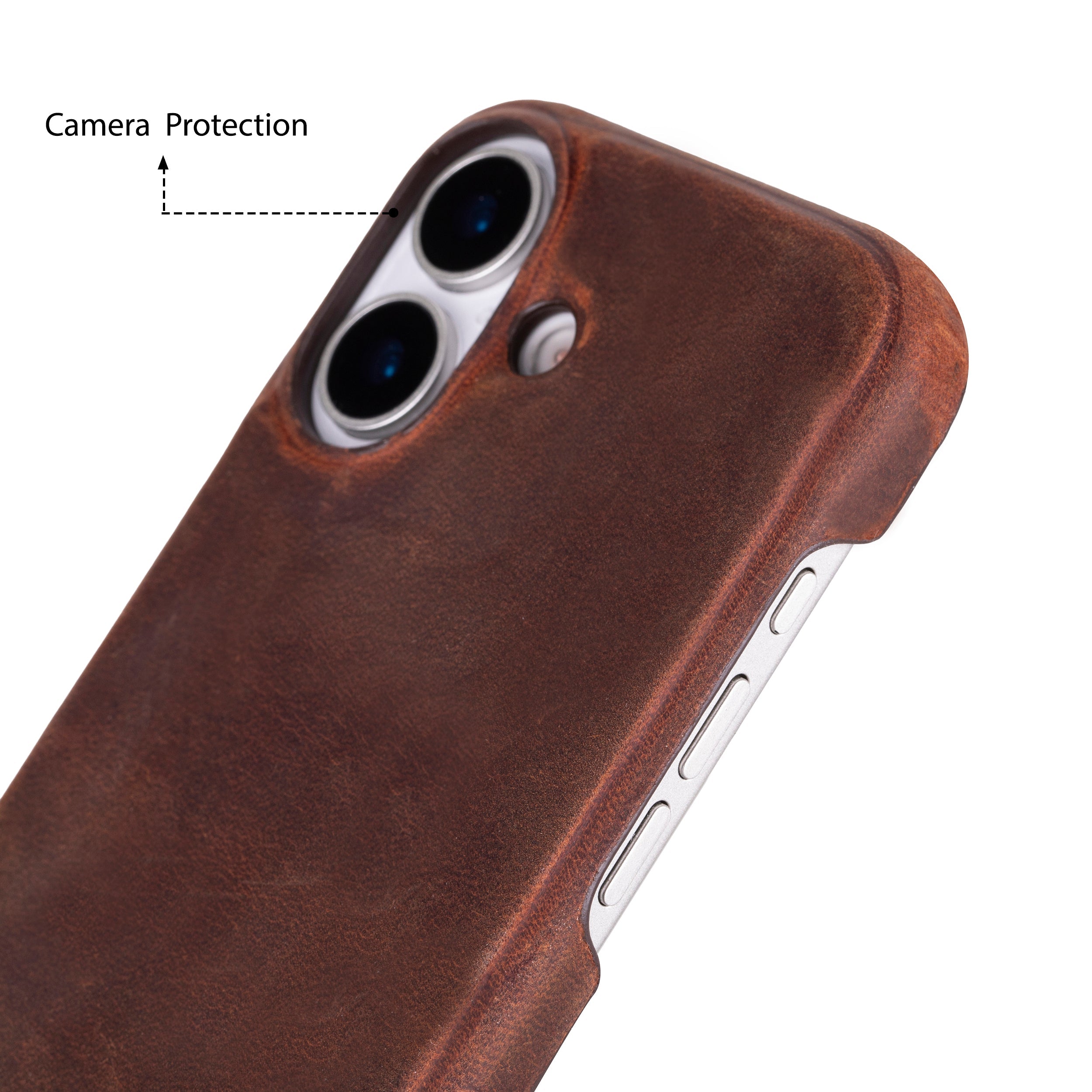 Brown Leather iPhone 17 Cover Case