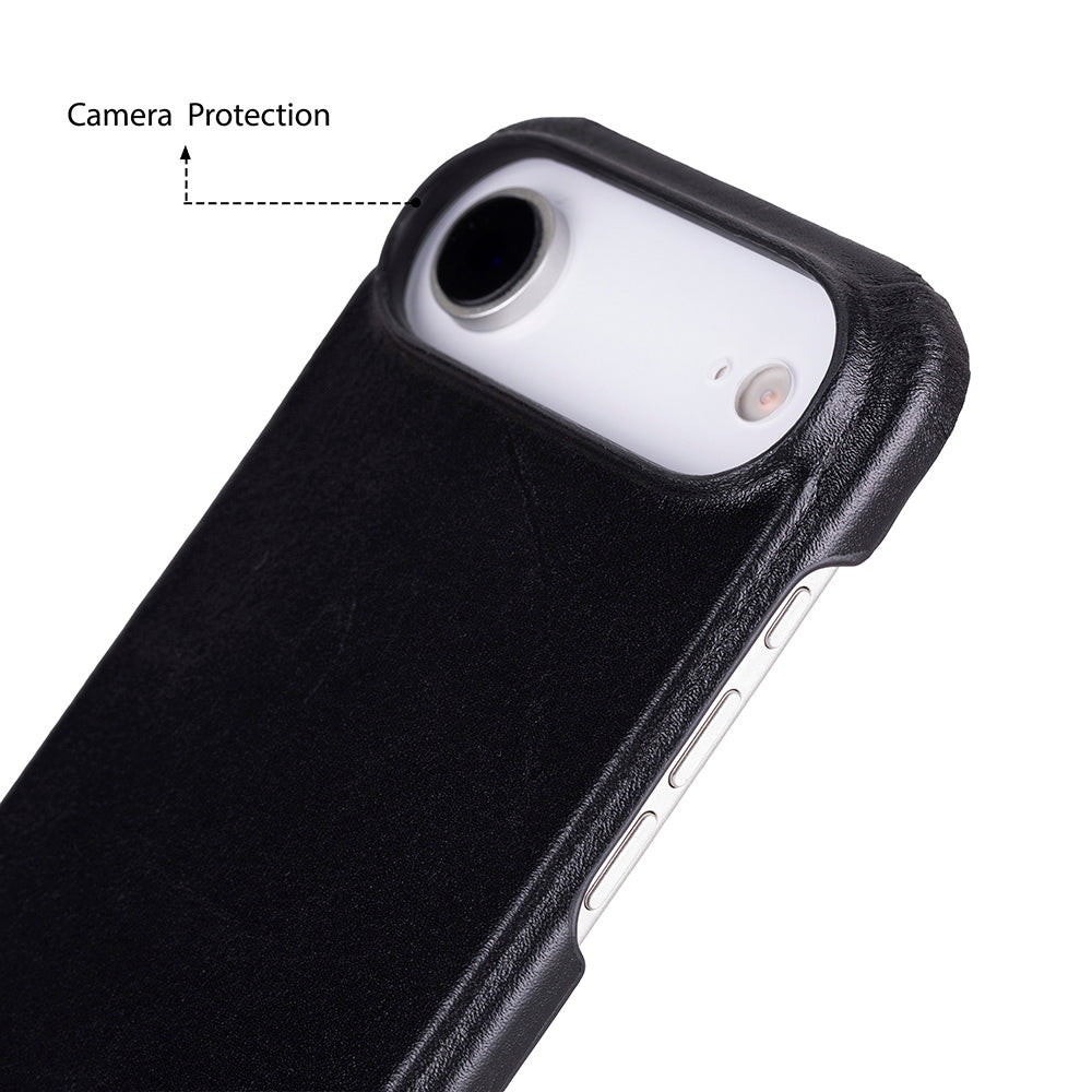 Black Leather iPhone 17 Air Cover Case