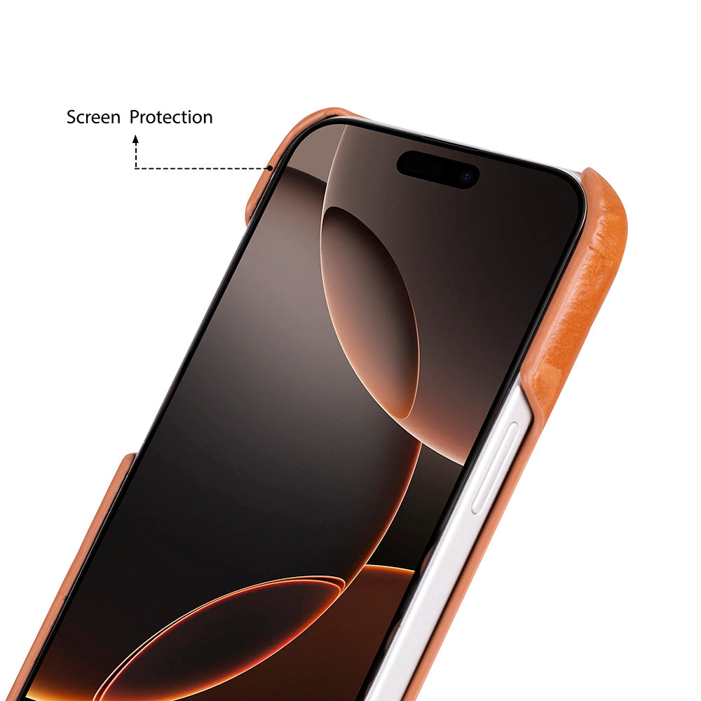 Tan Leather iPhone 17 Cover Case
