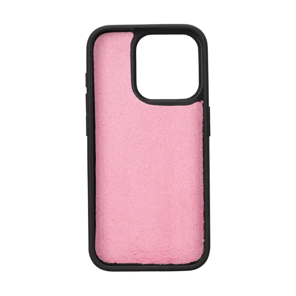 Pink Leather iPhone 15 Pro Max Detachable Card Holder Wallet Case with Magsafe-Bomonti