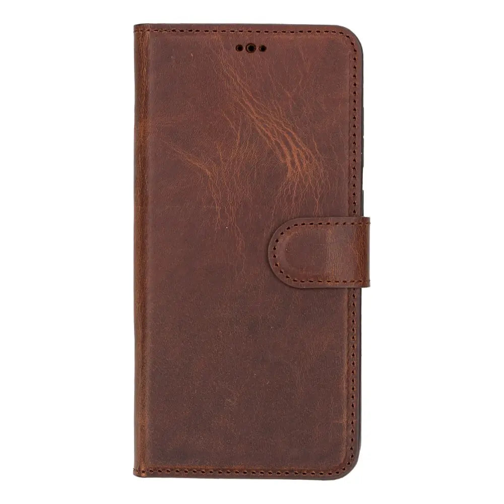 Tan Leather Samsung Galaxy S24 Plus Detachable Wallet Case with Card Holder - Bomonti