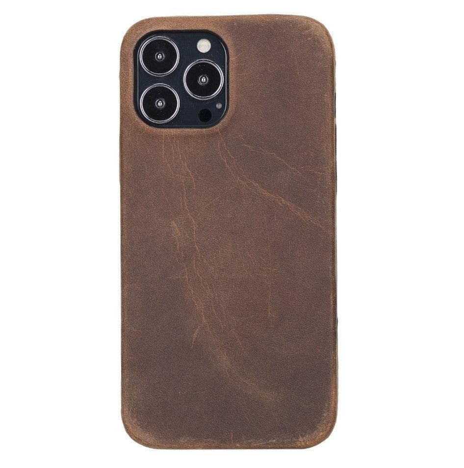 Apple iPhone IP14 Series Leather Case / RC - Rock Cover iPhone 14 Pro Max 6.7" / Antic Brown Bomonti