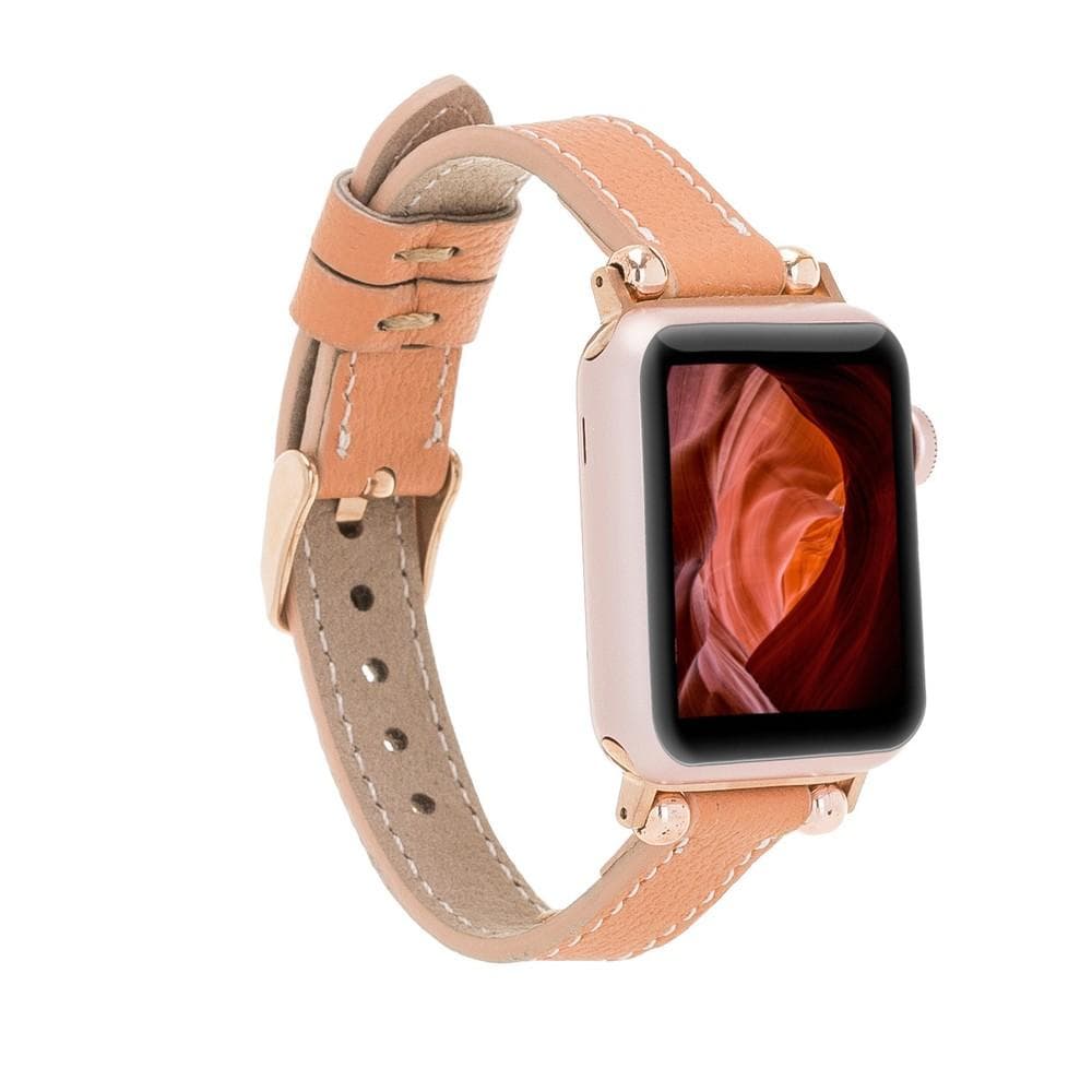 B2B - Leather Apple Watch Bands - Ferro Seamy Style NU3 Beyaz Dikişli Bomonti