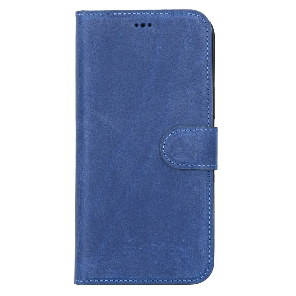 Blue Leather iPhone 15 Pro Max Detachable Card Holder Wallet Case with Magsafe-Bomonti