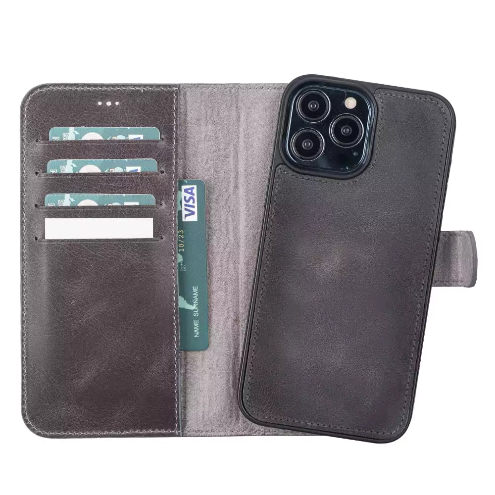 Estuche tipo billetera desmontable de cuero para iPhone 14 Pro Max con MagSafe (6.7")