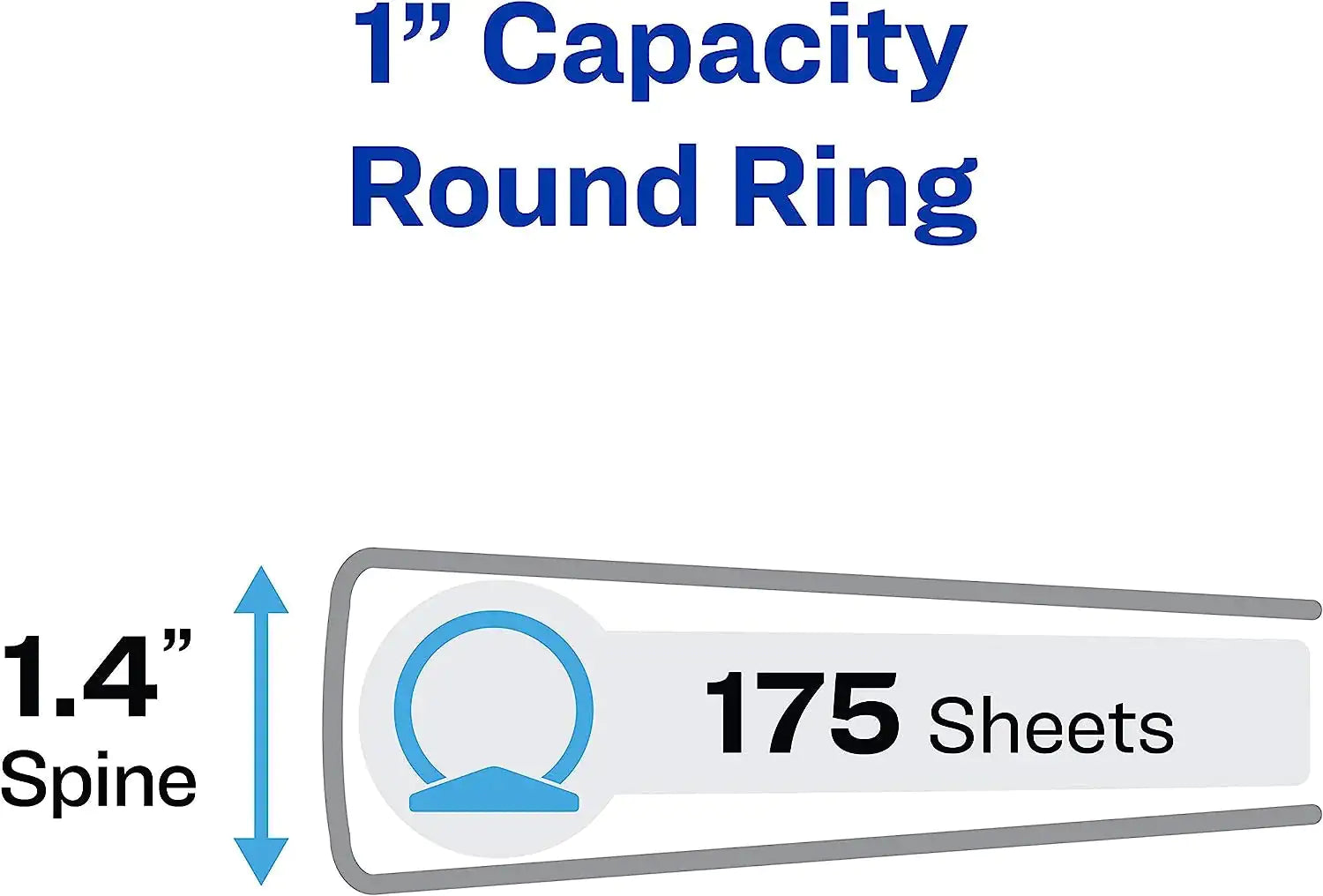 3 Ring Binder- 1" - Blue