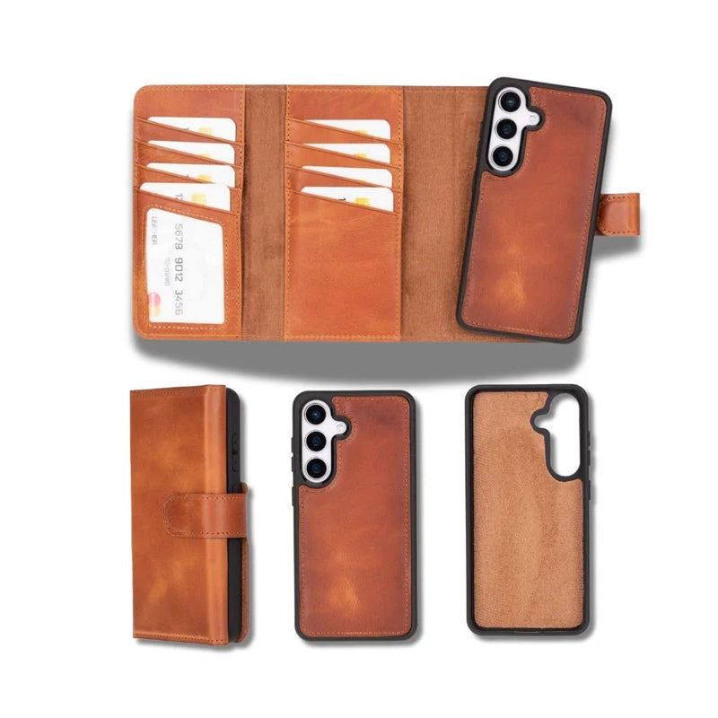 Santa Samsung Galaxy S25 Leather Detachable Wallet Case