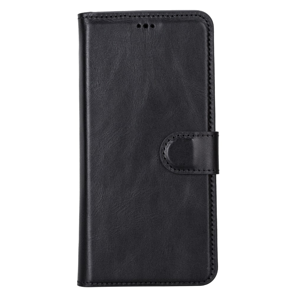 Black Leather Samsung Galaxy S22+ Wallet Case with Card Holder - Bomonti Leather - 1