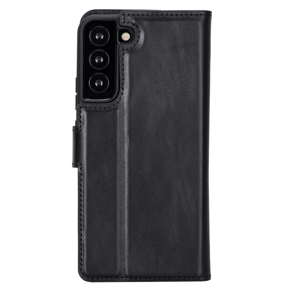 Black Leather Samsung Galaxy S22+ Wallet Case with Card Holder - Bomonti Leather - 2