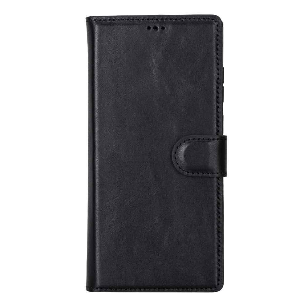 Black Leather Samsung Galaxy S22 Ultra Wallet Case with S Pen & Card Holder - Bomonti Leather - 1