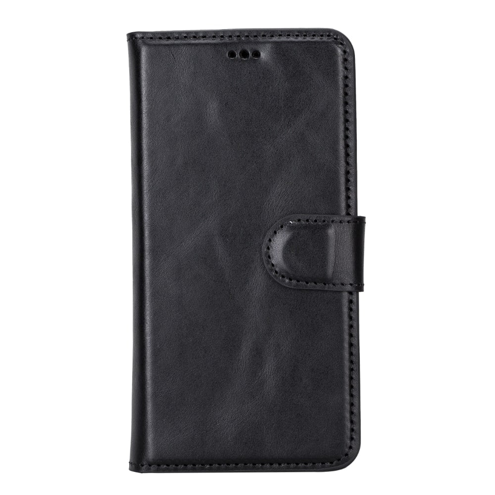 Black Leather Samsung Galaxy S22 Wallet Case with Card Holder - Bomonti Leather - 1