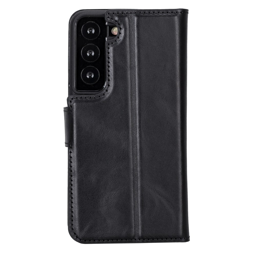 Black Leather Samsung Galaxy S22 Wallet Case with Card Holder - Bomonti Leather - 2