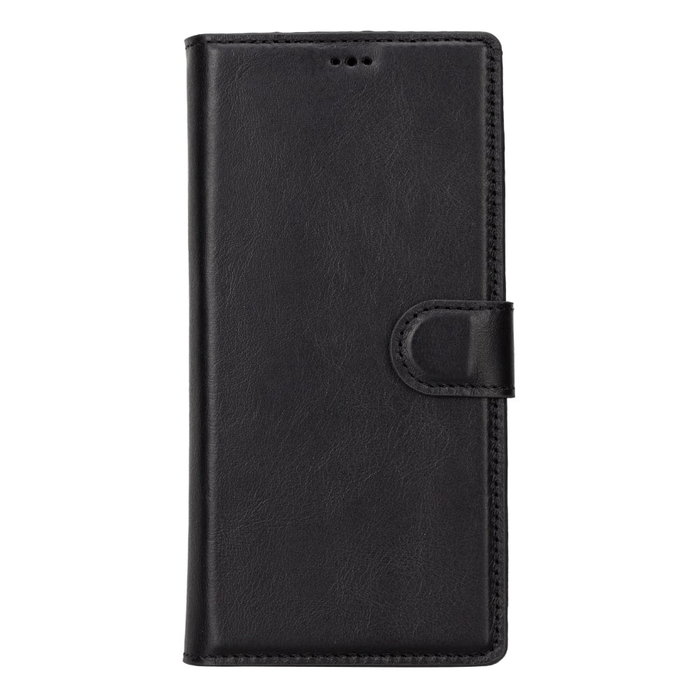 Black Leather Samsung Galaxy S23 Ultra Detachable Wallet Card Holder Cover Case - Bomonti - 6
