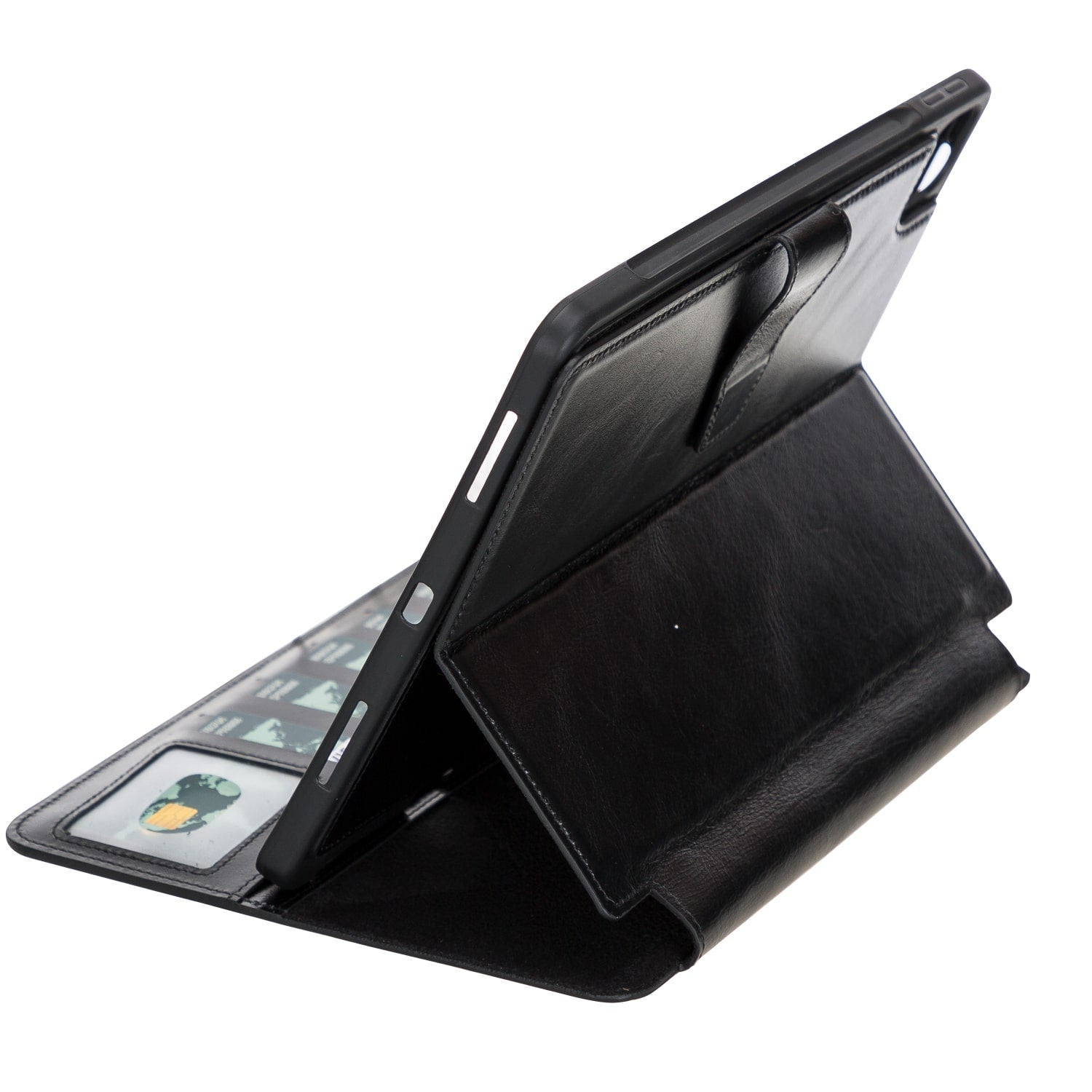 Black Leather iPad Pro 11 Inc Smart Folio Case with Apple Pen Holder - Bomonti - 7