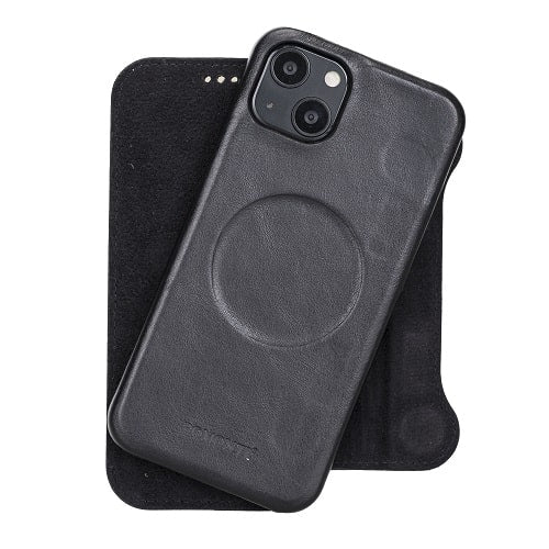Rostar Black Leather iPhone 13 Detachable Bi-Fold Wallet Case with Mag Safe & Card Holder - Bomonti - 11