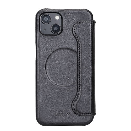 Rostar Black Leather iPhone 13 Detachable Bi-Fold Wallet Case with Mag Safe & Card Holder - Bomonti - 2