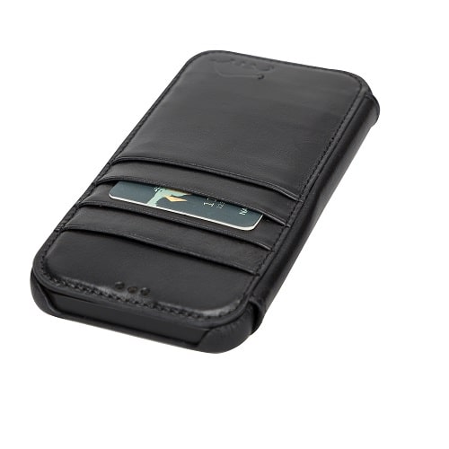 Rostar Black Leather iPhone 13 Detachable Bi-Fold Wallet Case with MagSafe & Card Holder - Bomonti - 32