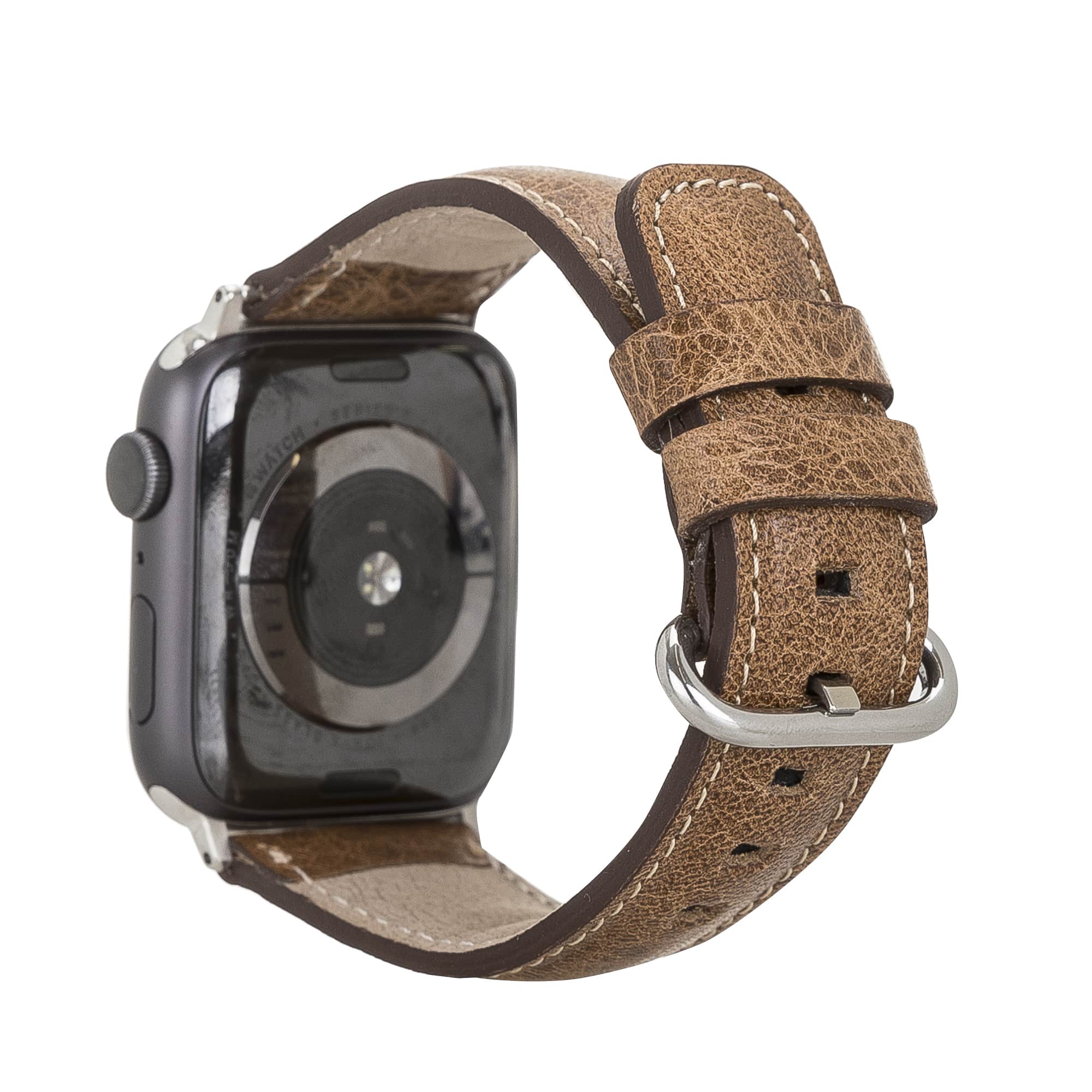 Birmingham Classic Brown Leather Apple Watch Band Strap 38mm 40mm 42mm 44mm 45mm for All Series - Bomonti - 2
