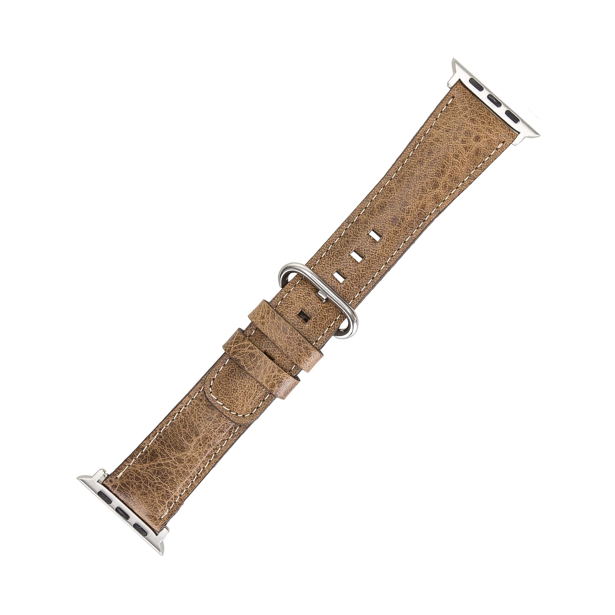 Birmingham Classic Brown Leather Apple Watch Band Strap 38mm 40mm 42mm 44mm 45mm for All Series - Bomonti - 3