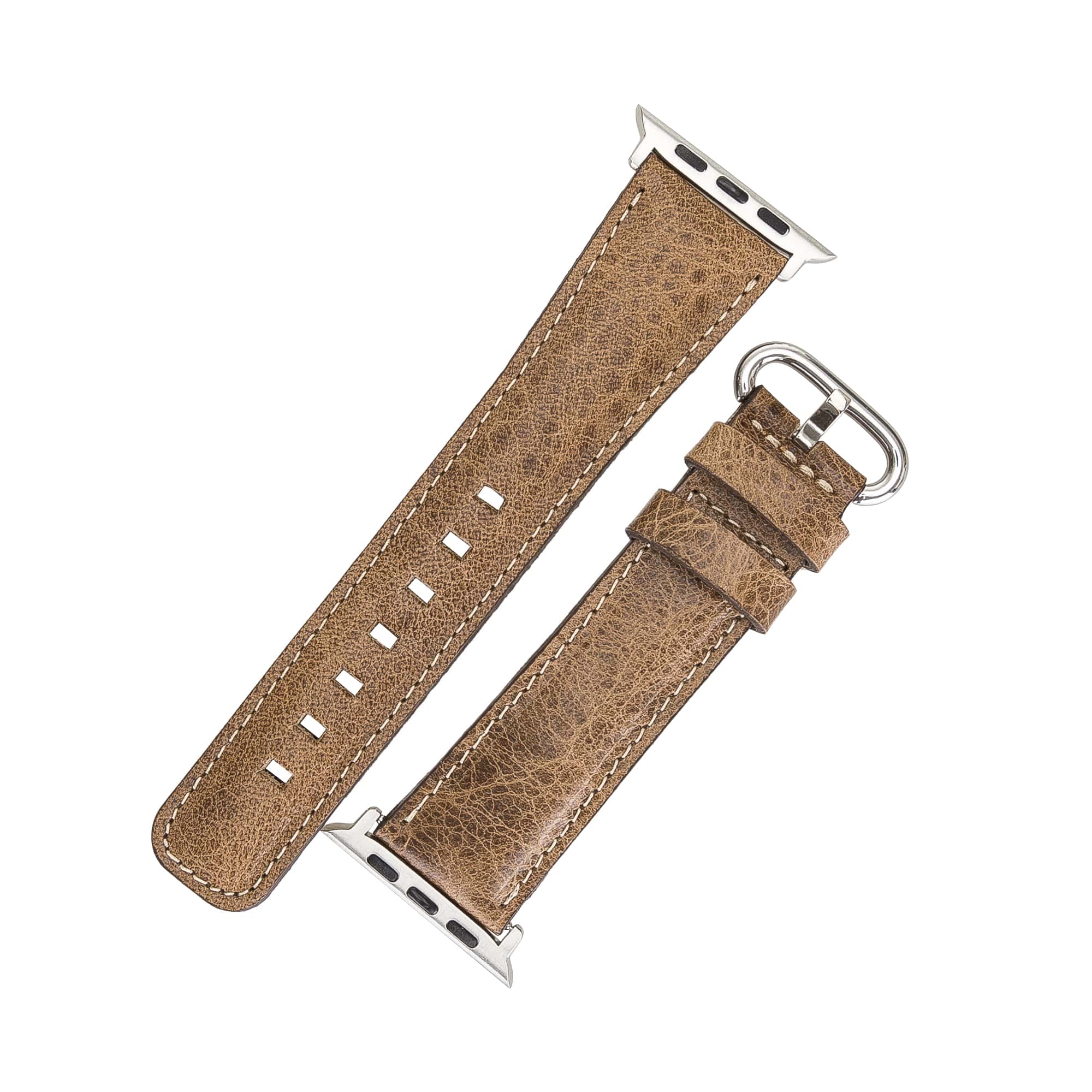 Birmingham Classic Brown Leather Apple Watch Band Strap 38mm 40mm 42mm 44mm 45mm for All Series - Bomonti - 4