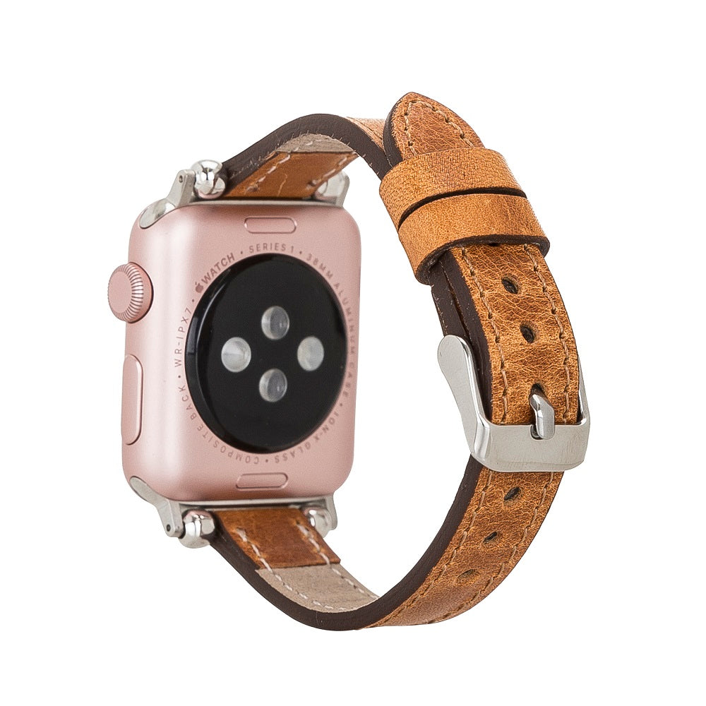Bridewell Elite Brown Leather Apple Watch Band Strap 38mm 40mm 42mm 44mm 45mm for All Series - Bomonti - 2